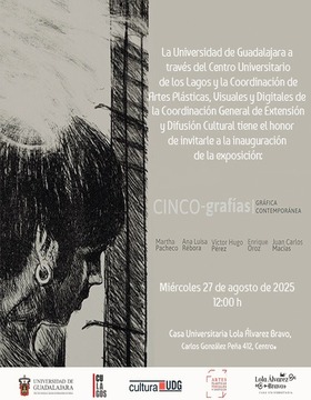 Cartel de la Exposición: CINCO-grafías | Gráfica contemporánea
