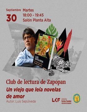 Cartel del Club de Lectura de Zapopan: Un viejo que leía novelas de amor