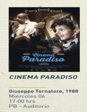 Cartel del Ciclo de cine y literatura: Cinema paradiso