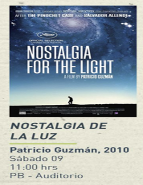 Cartel del Ciclo de cine y literatura: Nostalgia de la luz