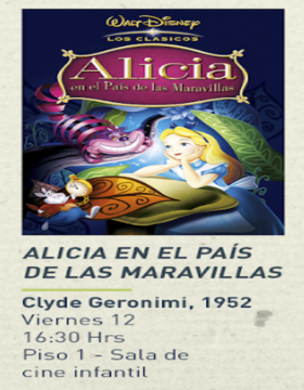 Cartel de Ciclo de cine infantil: Alicia en el país de las maravillas