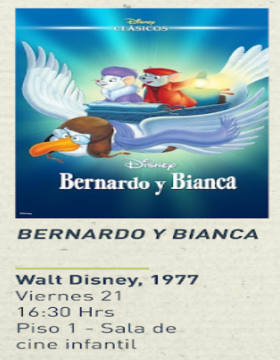 Cartel del Ciclo de cine infantil: Bernardo y Bianca