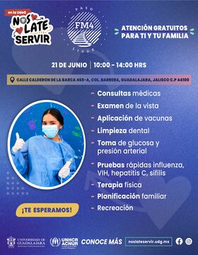 Cartel de Nos late servir, atención gratuita para ti y tu familia