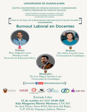 Cartel del Conversatorio: Bornout Laboral en Docentes