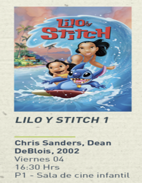 Cartel de Ciclo de cine infantil: Lilo y Stitch 1