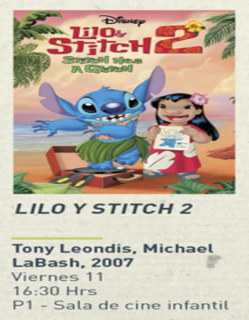 Cartel del Ciclo de cine infantil: Lilo y Stitch 2 
