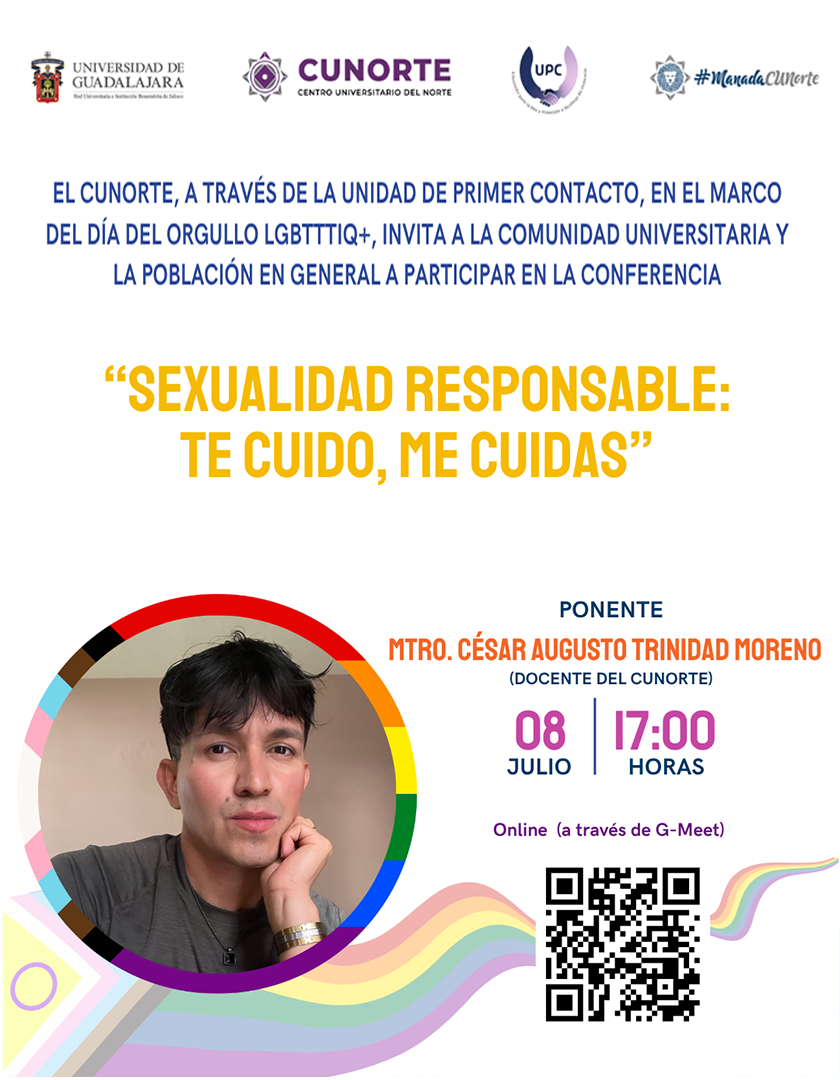 Cartel de la Conferencia: "Sexualidad responsable: te cuido, me cuidas”