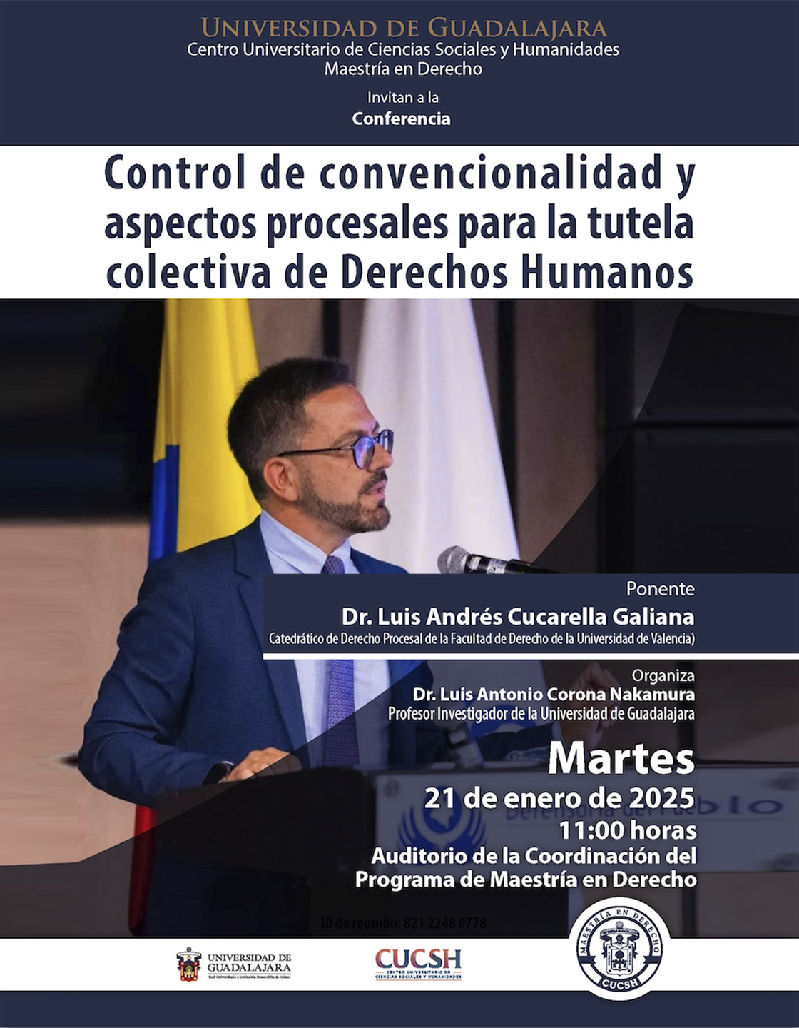 Cartel de la Conferencia: Control de convencionalidad y aspectos procesales para la tutela colectiva de Derechos Humanos