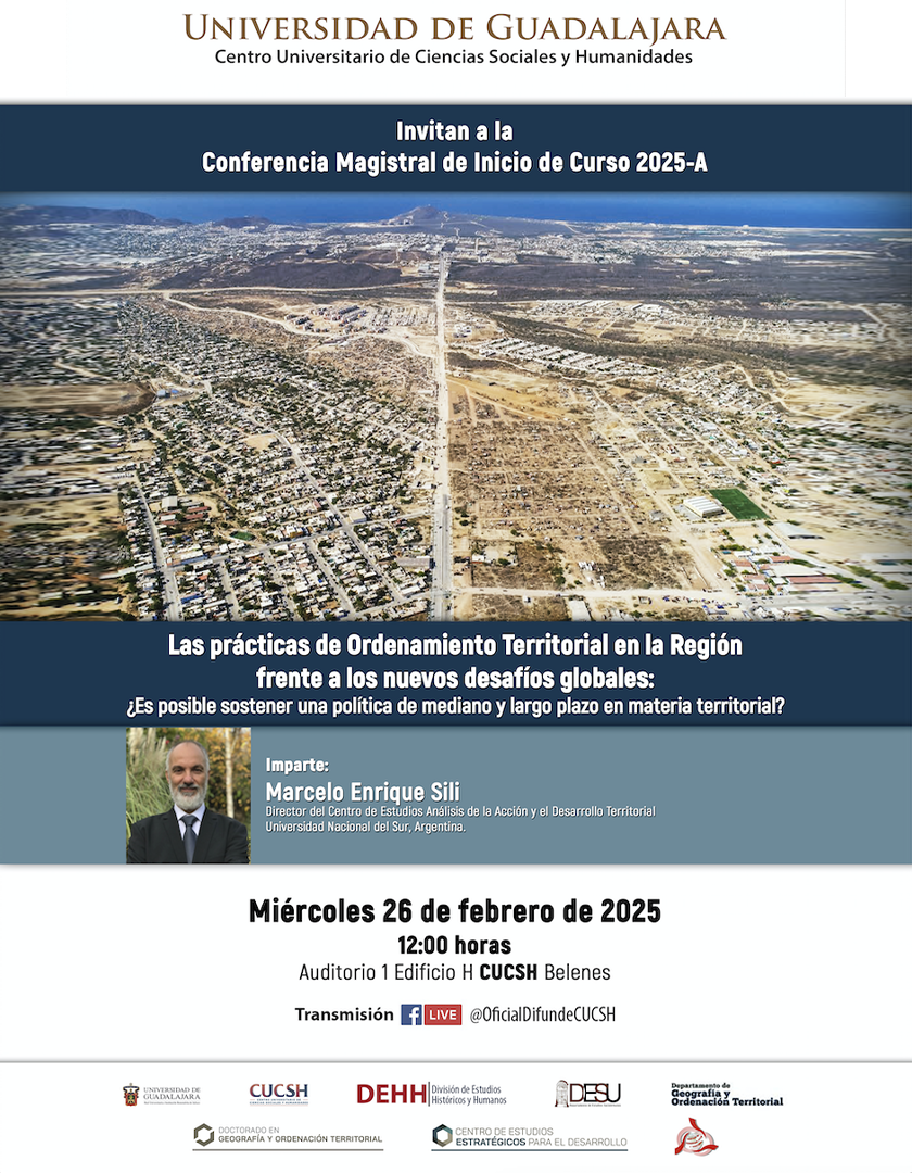 Cartel de la Conferencia: Las prácticas de Ordenamiento Territorial en la Región frente a los nuevos desafíos globales