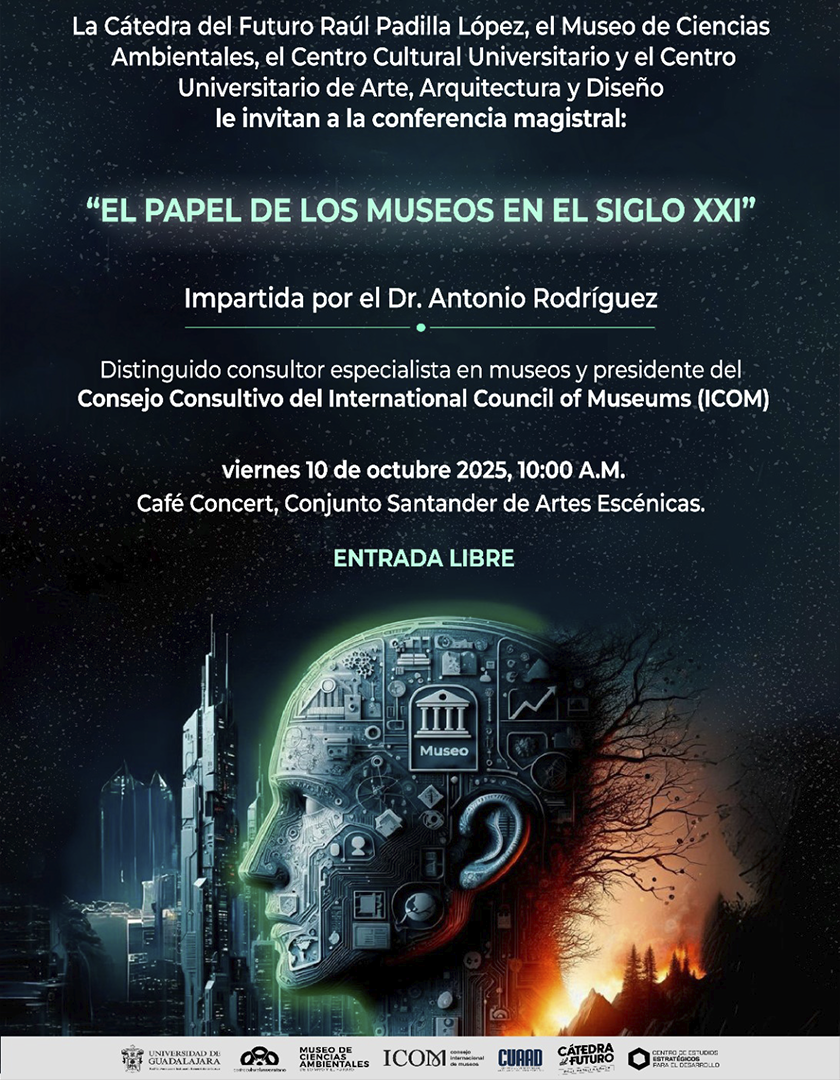 Cartel de la Conferencia magistral: El papel de los museos en el siglo XXI