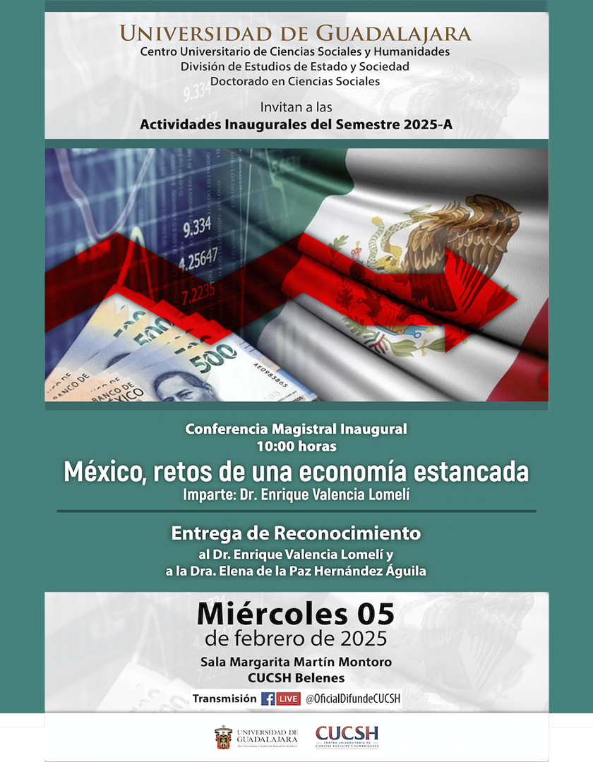 Cartel de la Conferencia magistral: México, retos de una economía estancada