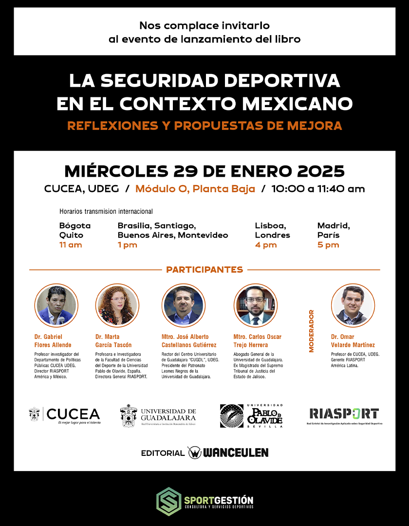 Cartel de la Presentación del libro: La seguridad deportiva en el contexto mexicano