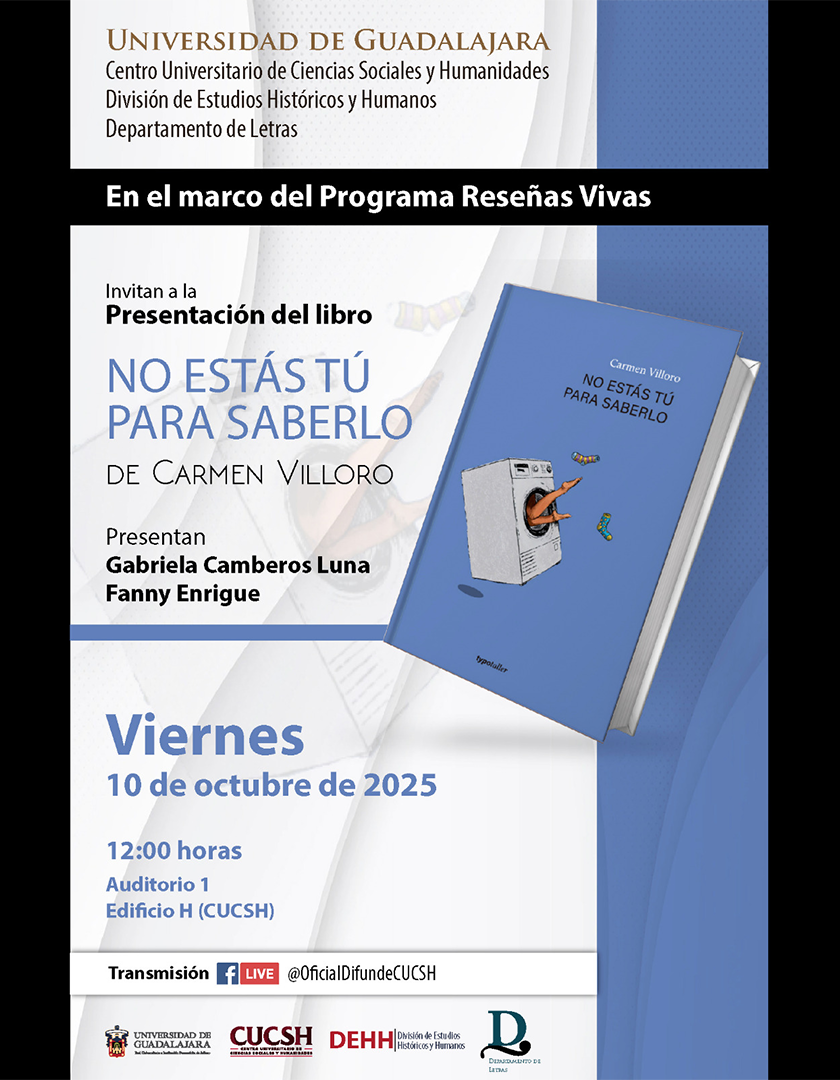 Cartel de la Presentación del libro: No estás tú para saberlo