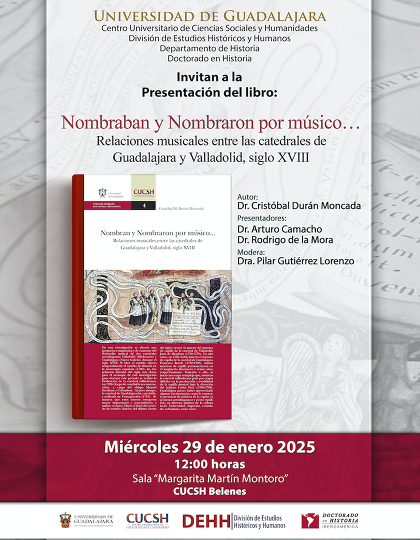 Cartel de la Presentación del libro: Nombraban y Nombraron por músico...