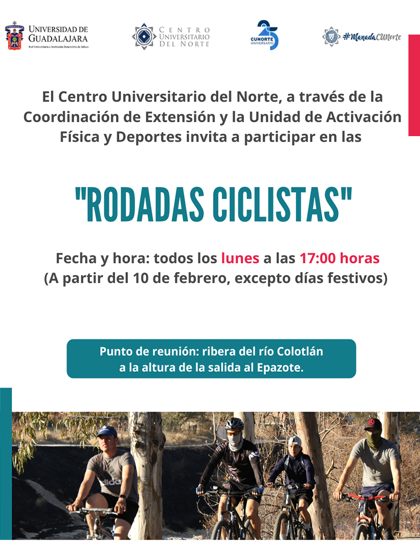 Cartel de las Rodadas ciclistas en el CUNorte