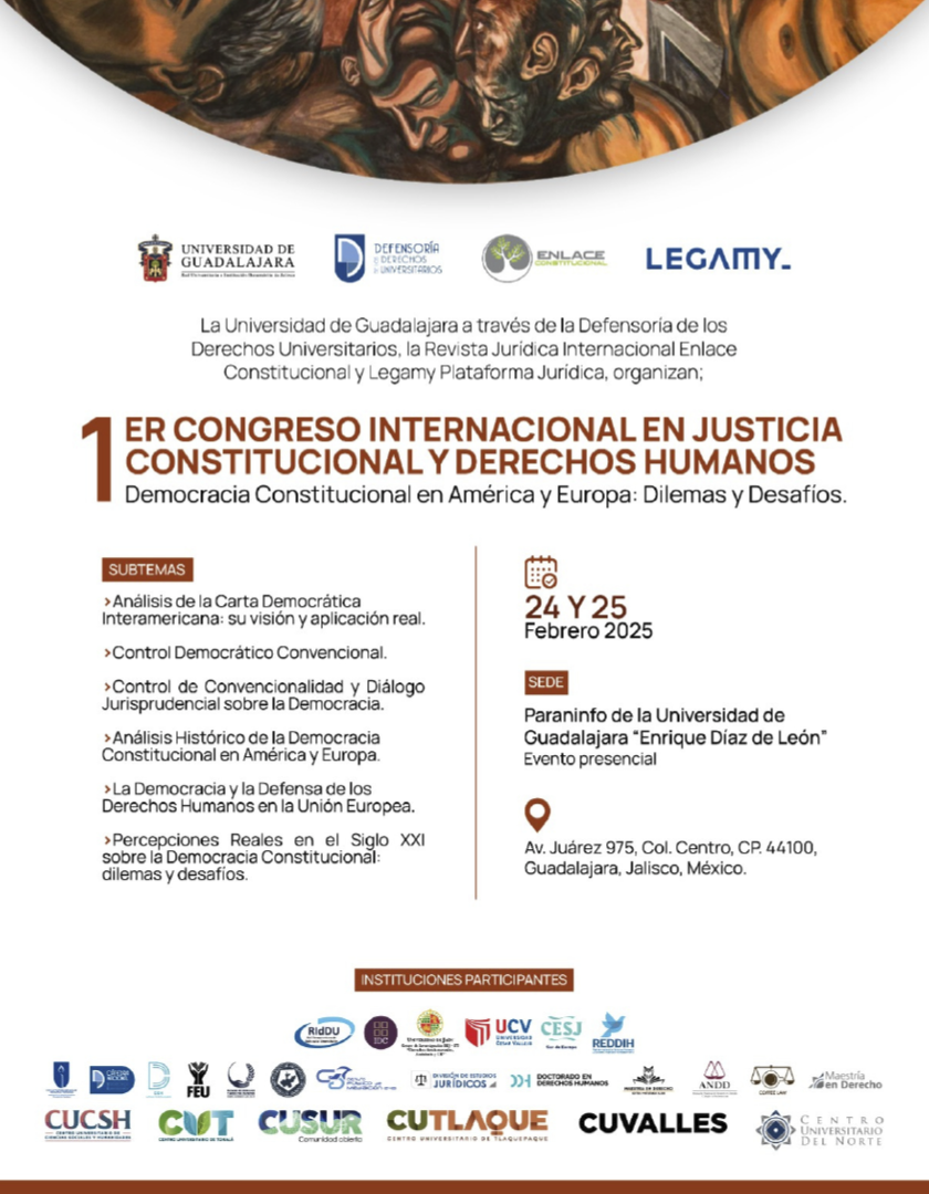 Cartel del 1er Congreso Internacional en Justicia Constitucional y Derechos Humanos