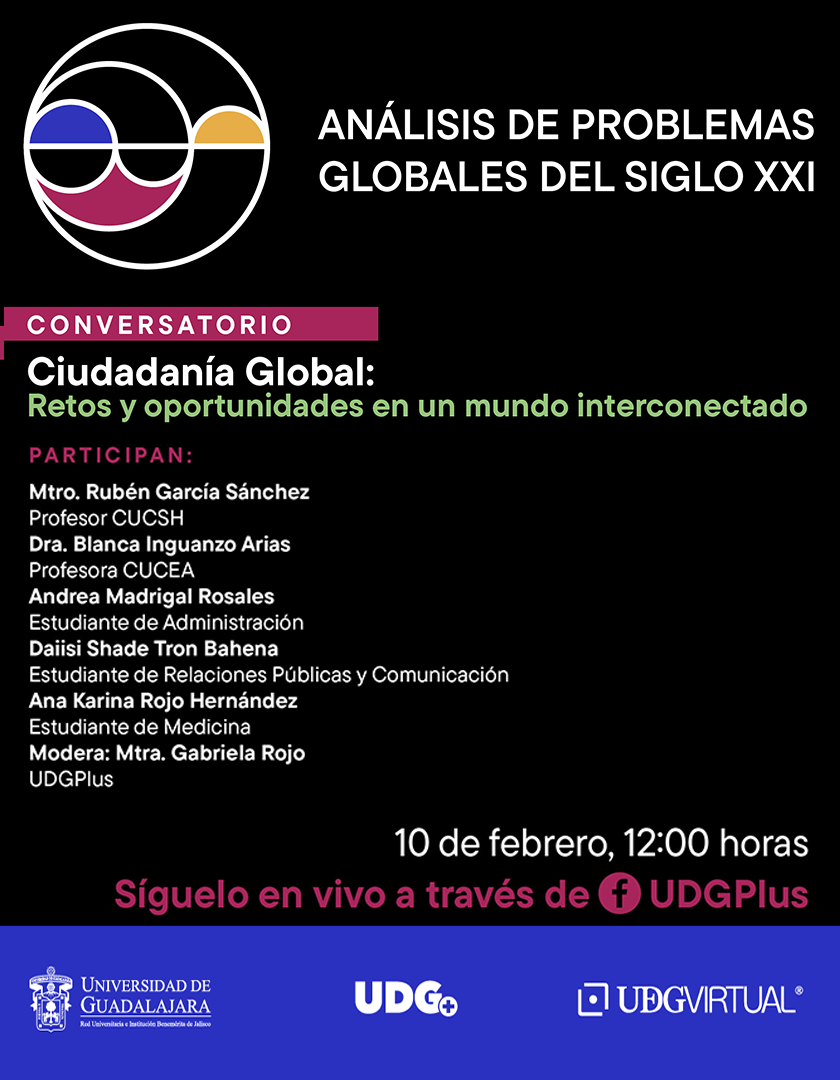 Cartel del Conversatorio: Ciudadanía global: Retos y oportunidades en un mundo interconectado