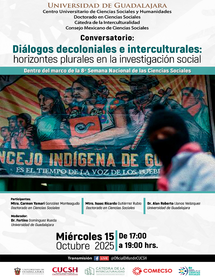 Cartel del Conversatorio: Diálogos decoloniales e interculturales