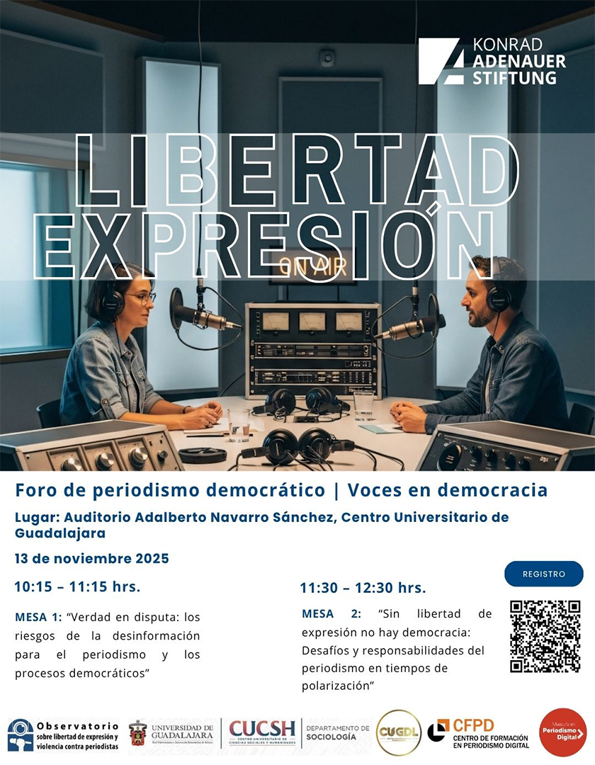 Cartel del Foro de periodismo democrático | Voces en democracia