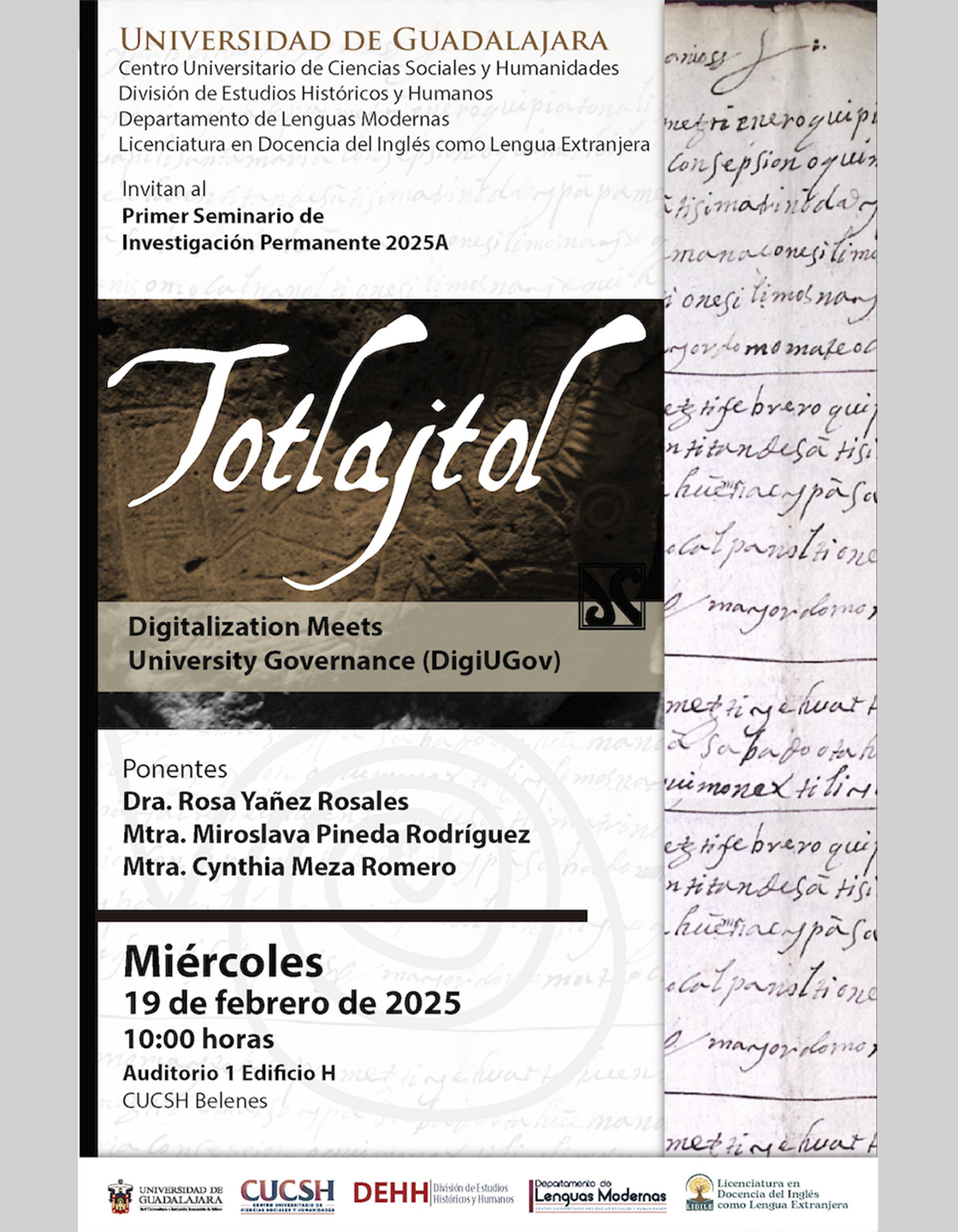 Cartel del Primer Seminario de Investigación Permanente 2025A