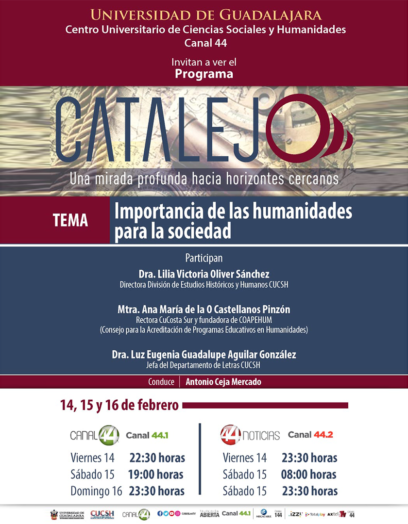 Cartel del Programa Catalejo: "Importancia de las humanidades para la sociedad"