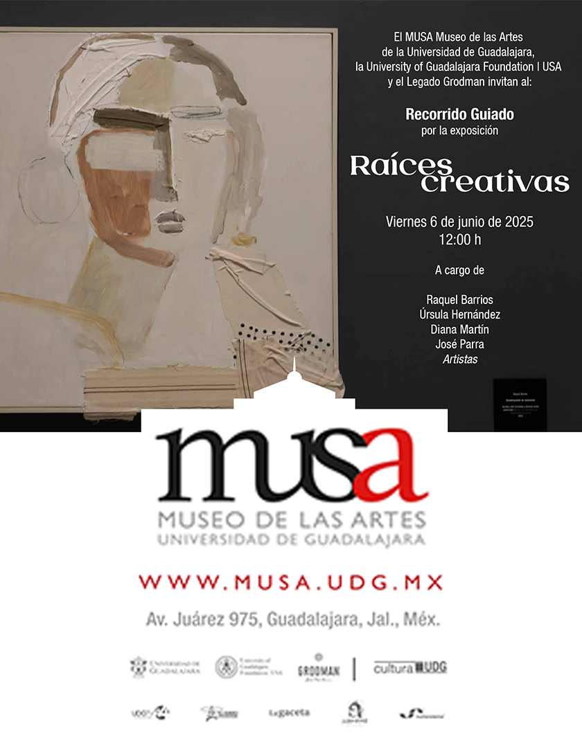 Cartel del Recorrido guiado por la exposición: Raíces creativas