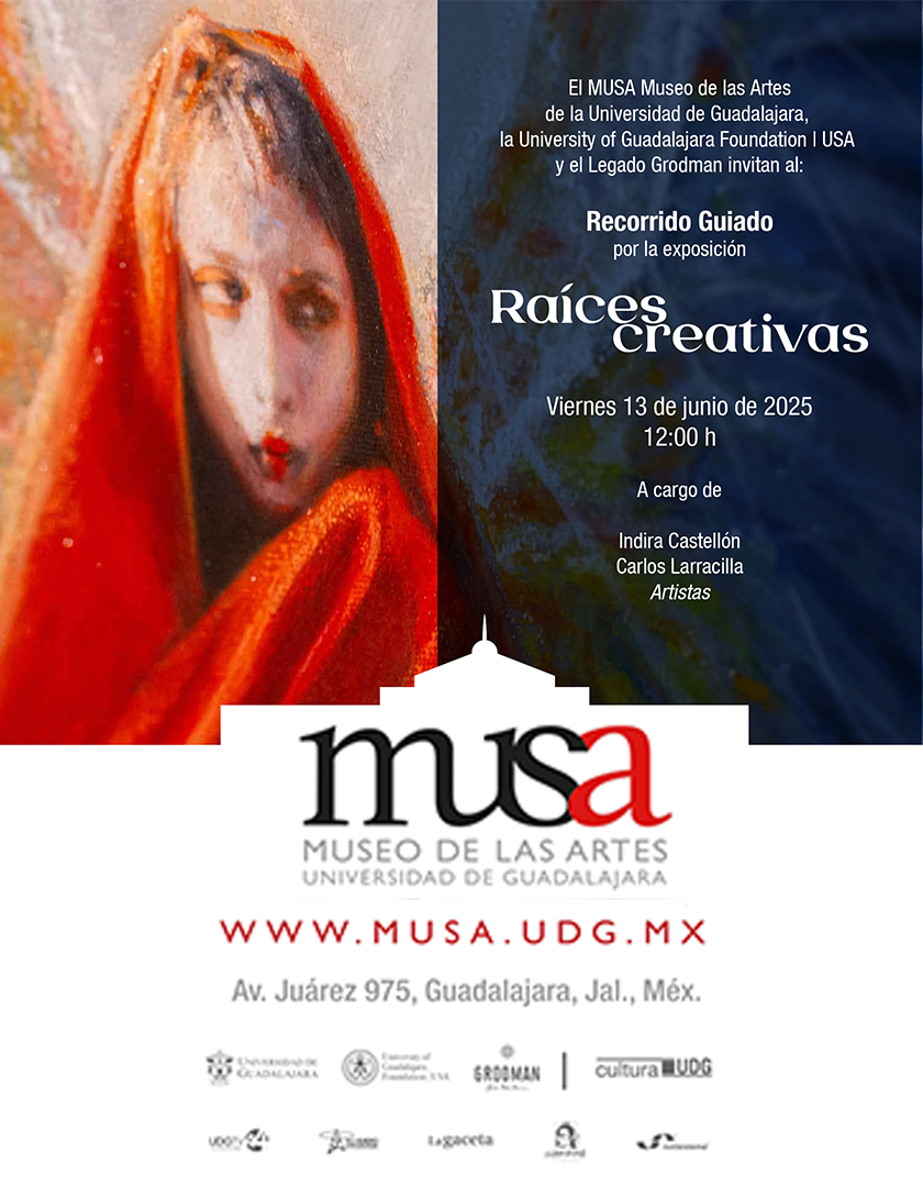 Cartel del Recorrido guiado por la exposición: Raíces creativas