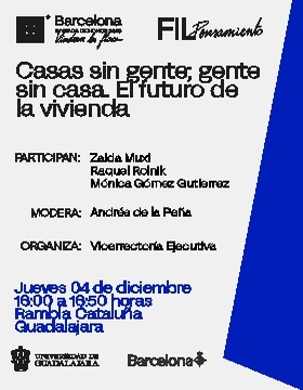 Cartel de Casas sin gente; gente sin casa. El futuro de la vivienda