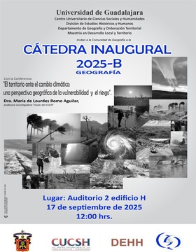 Cartel de la Conferencia: El territorio ante el cambio climático: Una perspectiva geográfica de la vulnerabilidad y el riesgo