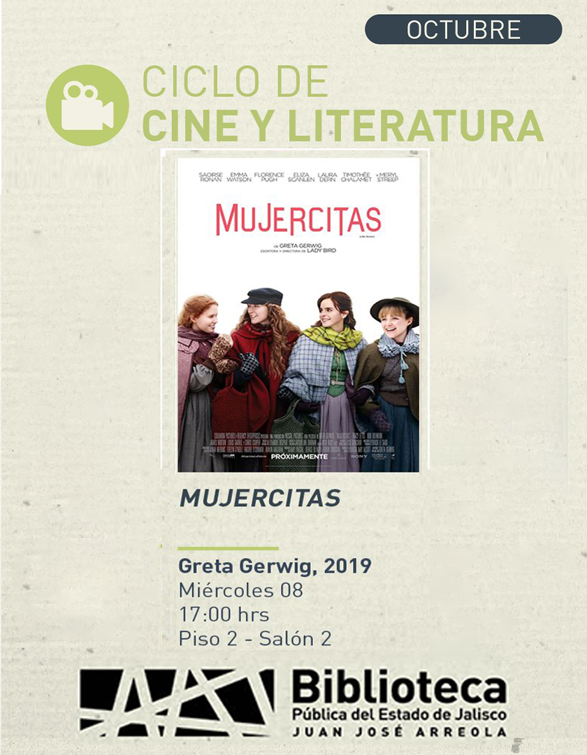 Cartel del Ciclo de cine y literatura. Proyección de la cinta, Mujercitas