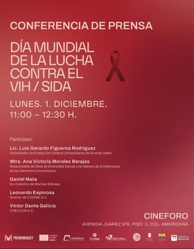 Cartel de la Conferencia de prensa: Día mundial de la lucha contra el VIH/SIDA