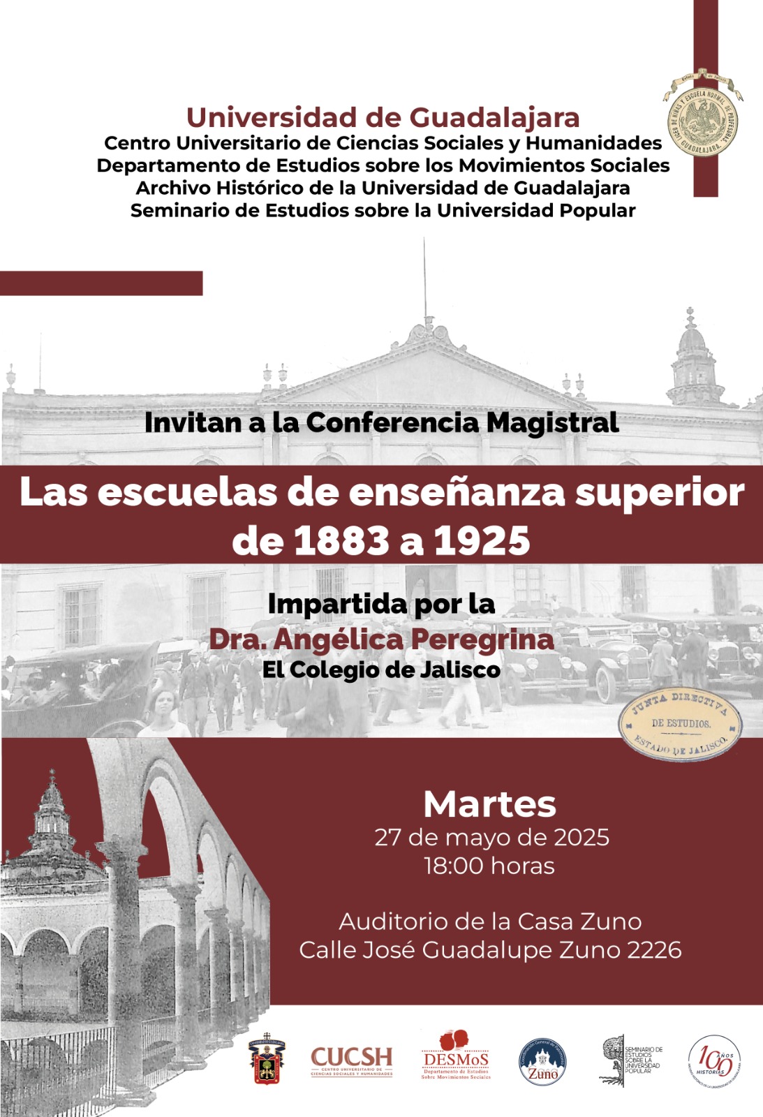 Cartel de Conferencia magistral: Las escuelas de enseñanza superior de 1883 a 1925