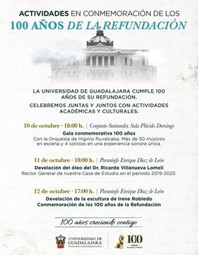 Cartel de las Actividades en conmemoración de los 100 años de la Refundación