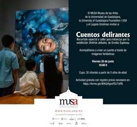 Cartel de Cuentos delirantes. Recorrido y taller