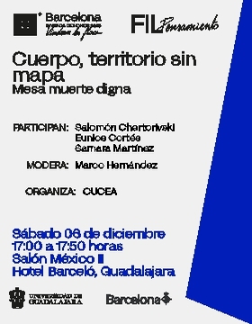 Cartel de El cuerpo, territorio sin mapa. Mesa: muerte digna