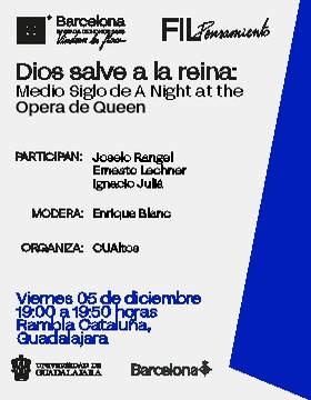 Cartel de Dios salve a la reina: Medio Siglo de A Night at the Opera de Queen
