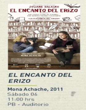 Cartel del Ciclo de cine y literatura: El encanto del erizo