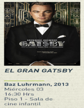 Cartel del Ciclo de cine juvenil: El gran Gatsby