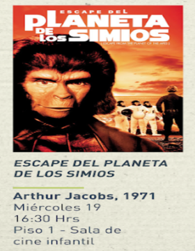 Cartel del Ciclo de cine juvenil: Escape del planeta de los simios