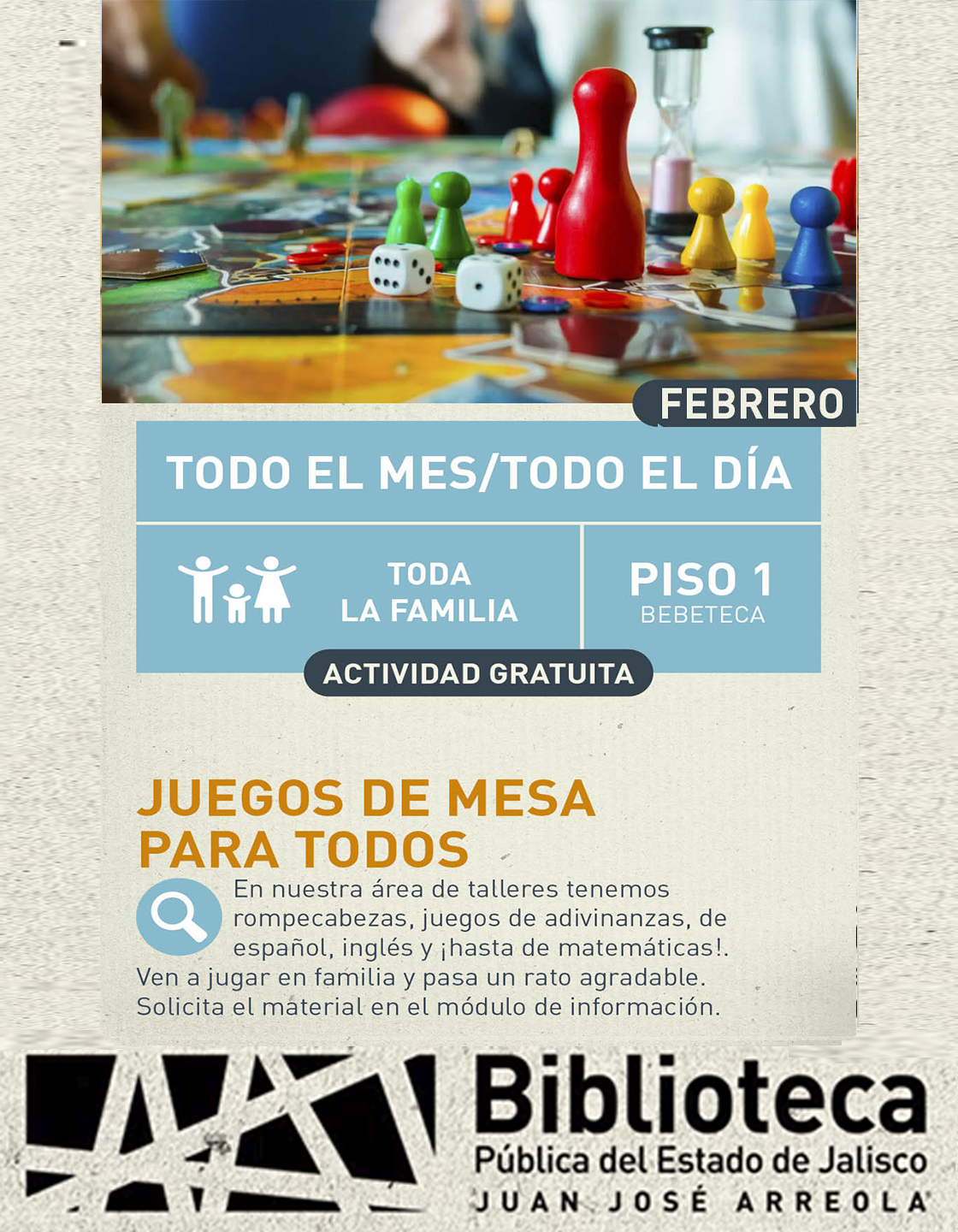 Cartel de juegos de mesa