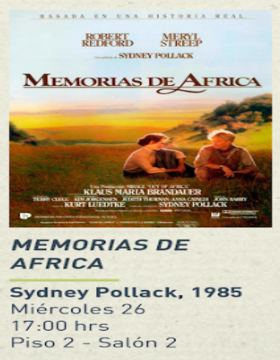 Cartel del Ciclo de cine y literatura: Memorias de África