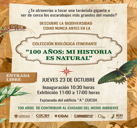 Cartel de la Colección Biológica Itinerante: "100 años: Mi historia es natural" 
