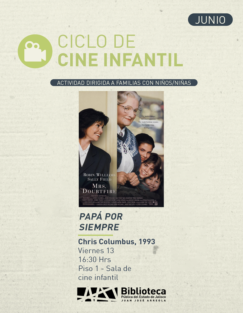 Cartel del Ciclo de cine infantil. Título: Papá por siempre