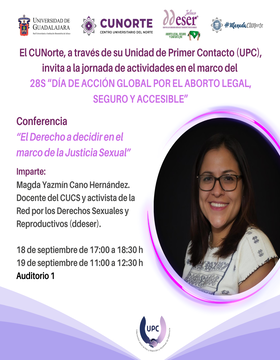 Cartel de la Conferencia: El derecho a decidir en el marco de la justicia sexual