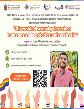 Cartel de la Jornada sobre diversidad sexual y derechos humanos en la práctica universitaria
