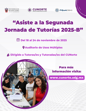 Cartel de la Segunda Jornada de Tutorías 2025-B en CUNorte
