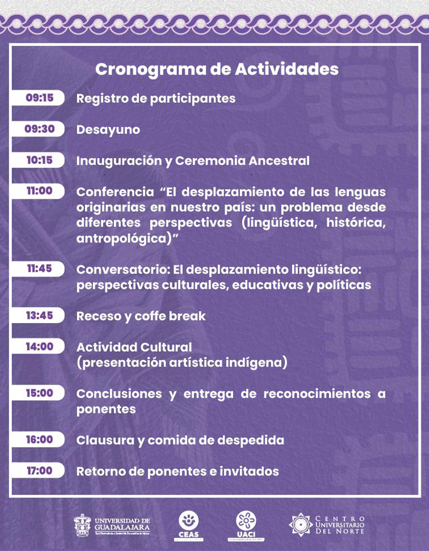 Cartel de la Jornada: "Desplazamiento lingüístico: retos y perspectivas en la actualidad"