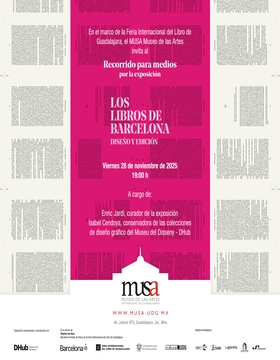 Cartel del Recorrido por la exposición: Los libros de Barcelona. Diseño y edición 