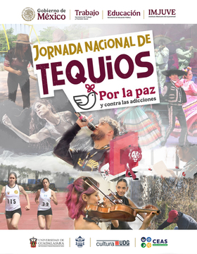 Cartel de Jornada Nacional de Tequios por la Paz y contra las Adicciones