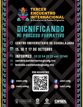 Cartel del Tercer Encuentro Internacional de Estudiantes de Pueblos Originarios